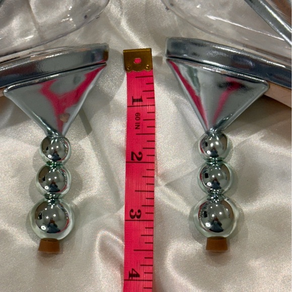 Badgley Mischka Callie Beaded Heel Sandal Bubble Heel Open Toe Metallic Size 9 - Picture 15 of 16